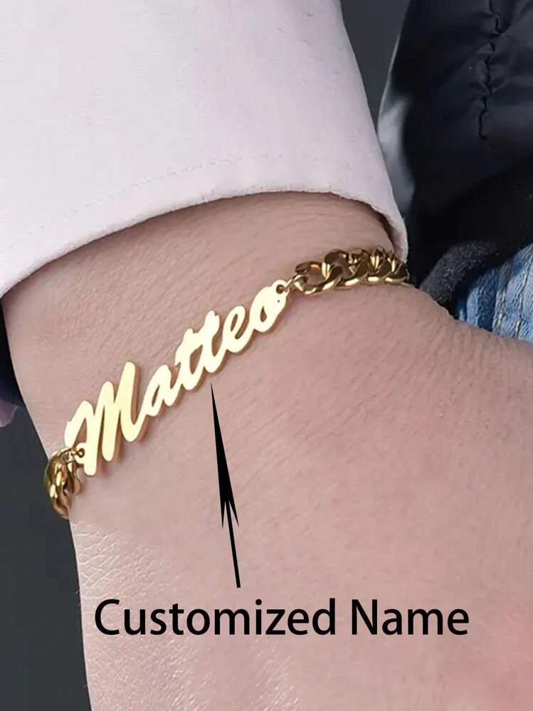 1 pcs customized name bracelet Cuban chain